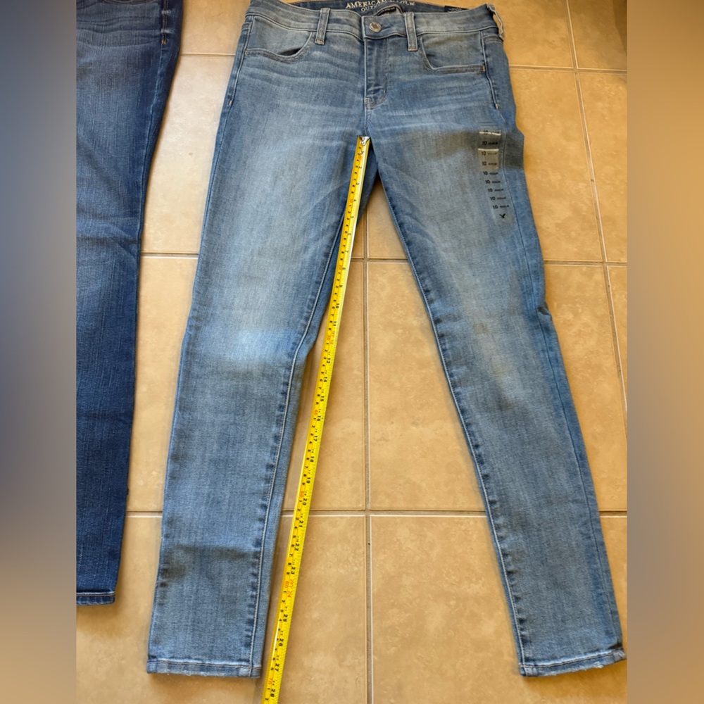American Eagle Blue Denim Super Super Stretch Jegging 10 NWT Low Rise